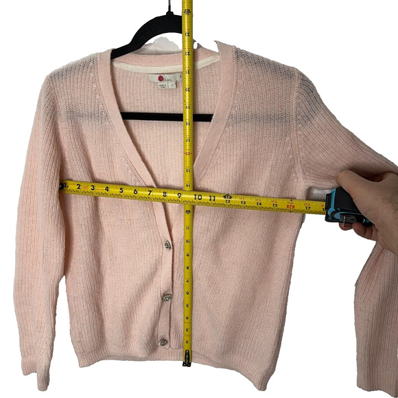 Boden Cardigan Sweater Womens Sz Small Blush Pink Maggie Rhinestone Knit V Neck - Picture 5 of 10
